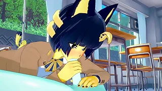 Philosophy pneuma Crossing Yaoi Furry Hentai 3D - Ankha (Boy) with MoonCat  blowjob and anal with creampie - Anime Manga Yiff